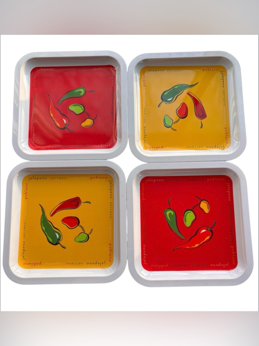 Living Quarters Fiesta Set Square Plates (4) and Serving Dish